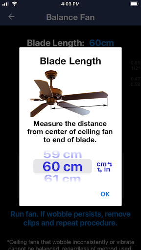 Ceiling Fan Balancer screenshot