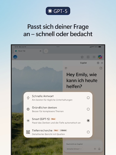 Microsoft Edge: KI-Browser Screenshot