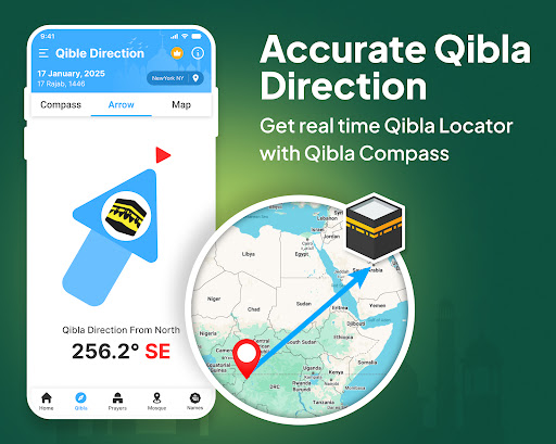 Captura de pantalla de Qibla Brújula: qibla dirección