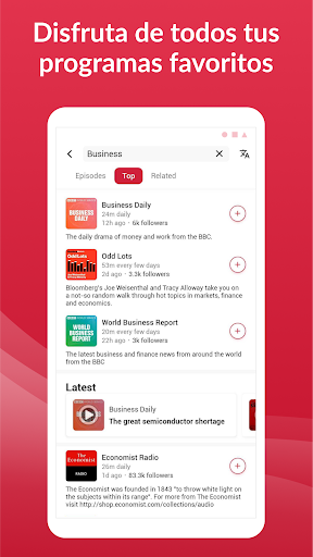 Captura de pantalla de App de podcast: Player FM