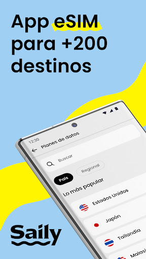 Captura de pantalla de Saily: la eSIM para viajar