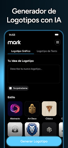 Captura de pantalla de AI Logo Generator - Mark
