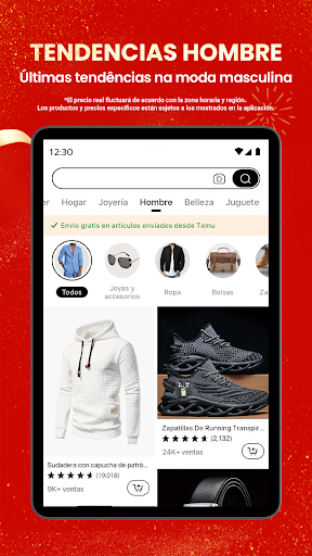 Captura de pantalla de Temu: compra como millonario