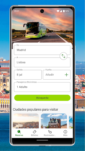Captura de pantalla de FlixBus: reserva tu billete