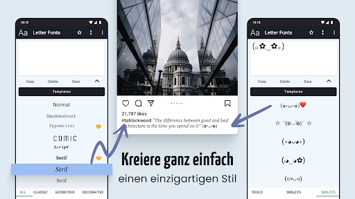 Schriftarten - schöne Texte Screenshot