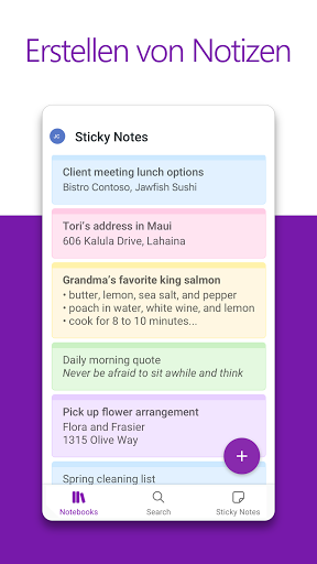 Microsoft OneNote: Save Notes Screenshot