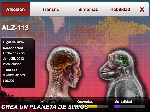 Captura de pantalla de Plague Inc.