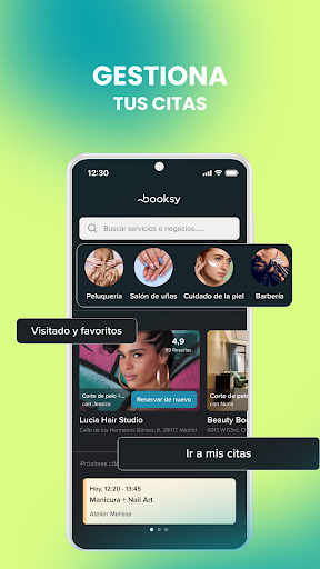 Captura de pantalla de Booksy para clientes