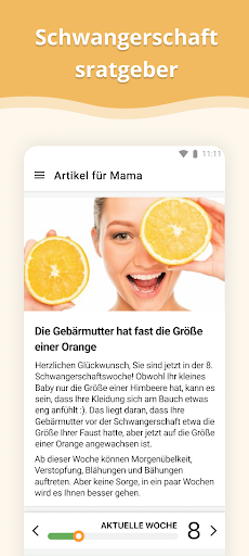 Schwangerschafts-App Screenshot