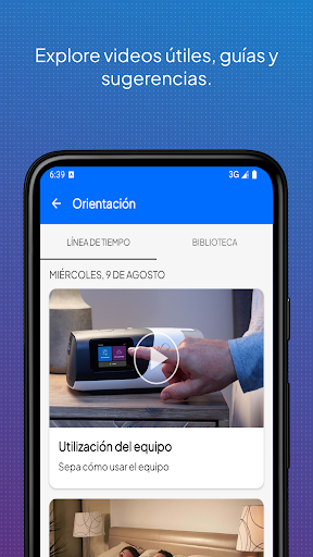 Captura de pantalla de myAir™ by Resmed