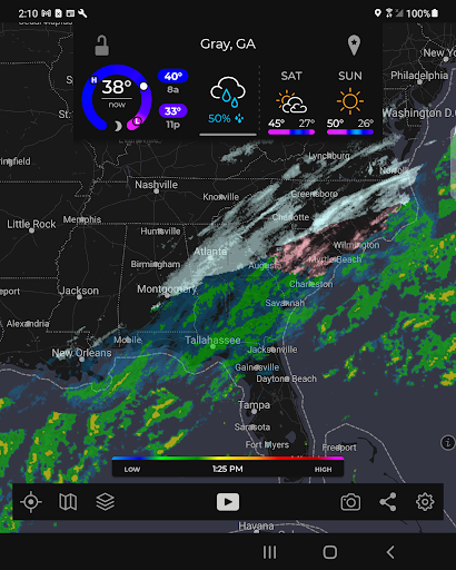 Captura de pantalla de MyRadar: Radar meteorológico