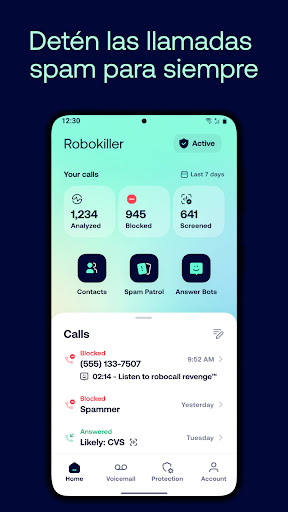 Captura de pantalla de Robokiller - bloquear llamadas