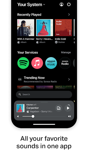 Captura de pantalla de Sonos