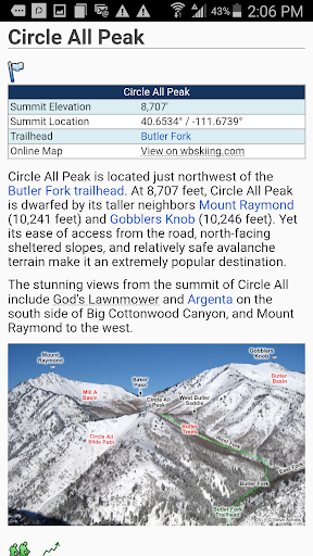 Captura de pantalla de Wasatch Backcountry Skiing Map