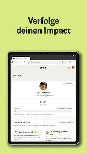 Ecosia Klimapositiver Browser Screenshot