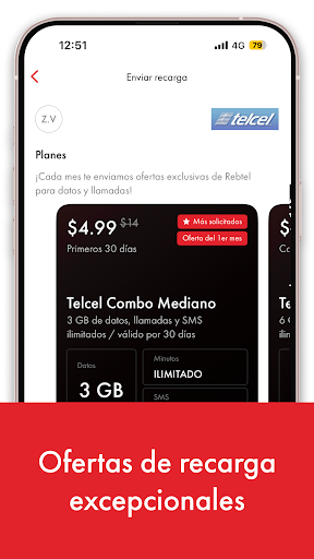 Captura de pantalla de Rebtel: Recargas y llamadas