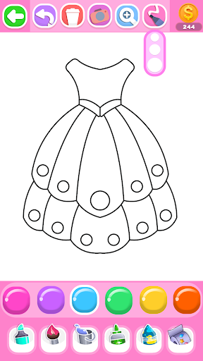 Dress Coloring Game Glitter Screenshot