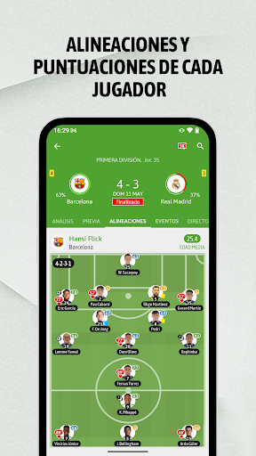 Captura de pantalla de BeSoccer: Resultados de Fútbol