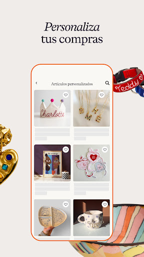 Captura de pantalla de Etsy: Compra hogar y estilo