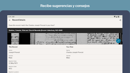 Captura de pantalla de Ancestry: Tu historia y ADN