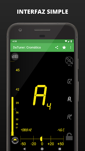 Captura de pantalla de DaTuner: afinador & metrónomo