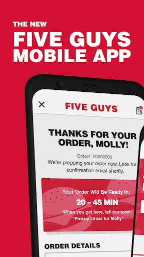 Captura de pantalla de Five Guys Burgers & Fries