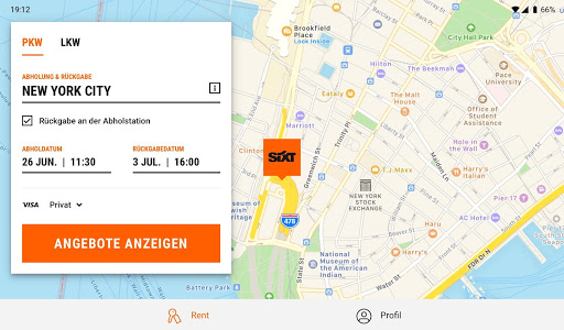 SIXT rent. share. ride. abo. Screenshot