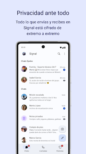 Captura de pantalla de Signal - Mensajería privada