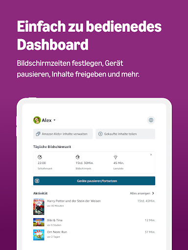 Amazon Kids Eltern Dashboard Screenshot