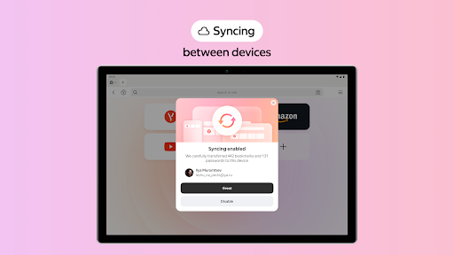 Captura de pantalla de Yandex Browser