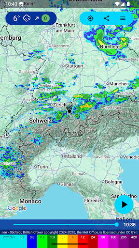 Regen-Alarm (Rain Alarm) Screenshot
