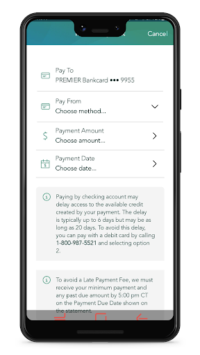 PREMIER Credit Card screenshot