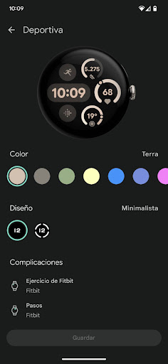 Captura de pantalla de Google Pixel Watch