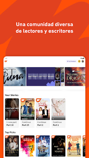 Captura de pantalla de Wattpad - Lee y Escribe