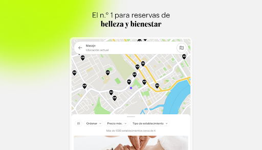 Captura de pantalla de Fresha para clientes