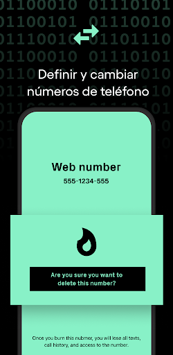 Captura de pantalla de Burner - Número de teléfono