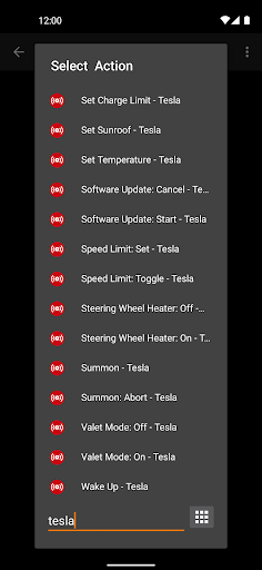 Captura de pantalla de Bolt para Tesla Plugin Tasker