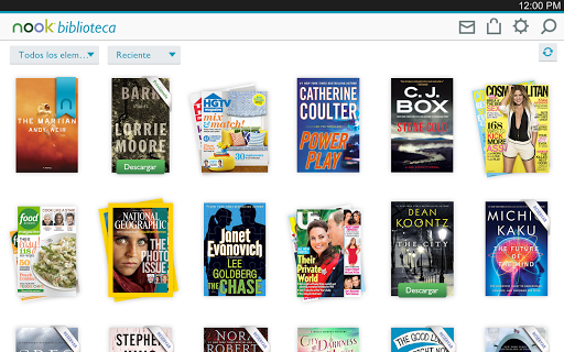 Captura de pantalla de NOOK