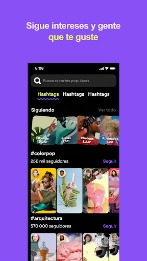 Captura de pantalla de Shuffles de Pinterest