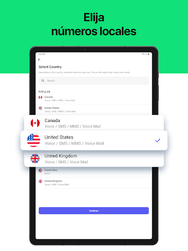 Captura de pantalla de Segundo número de teléfono
