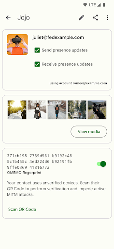 Captura de pantalla de Conversations (Jabber / XMPP)