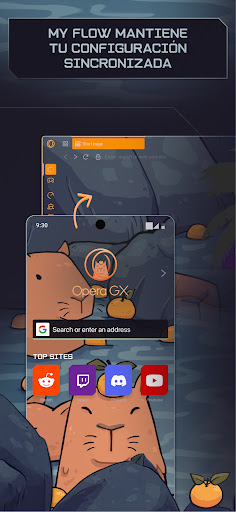 Captura de pantalla de Opera GX: navegador gaming