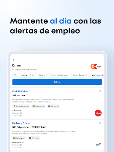 Captura de pantalla de Jooble - Búsqueda de empleo