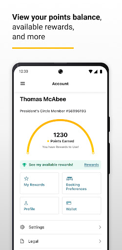 Hertz Rent-a-Car screenshot