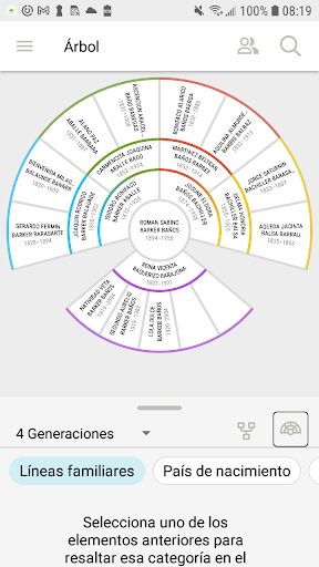 Captura de pantalla de FamilySearch - Árbol