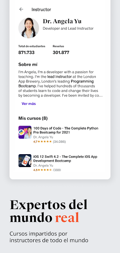 Captura de pantalla de Udemy - Cursos Online
