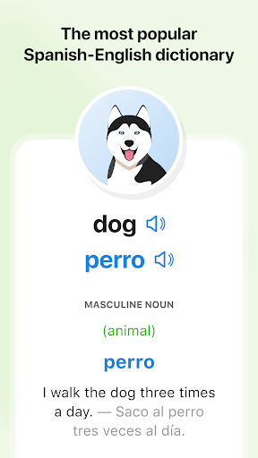 Captura de pantalla de SpanishDictionary.com Learning