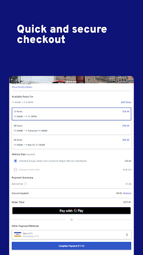 Captura de pantalla de ParkWhiz -- Parking App