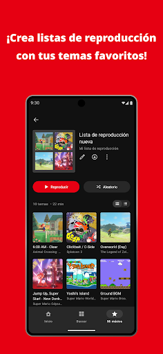 Captura de pantalla de Nintendo Music