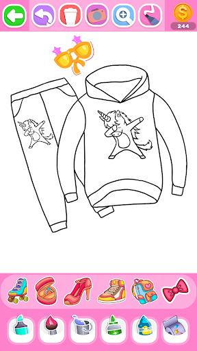 Dress Coloring Game Glitter Screenshot